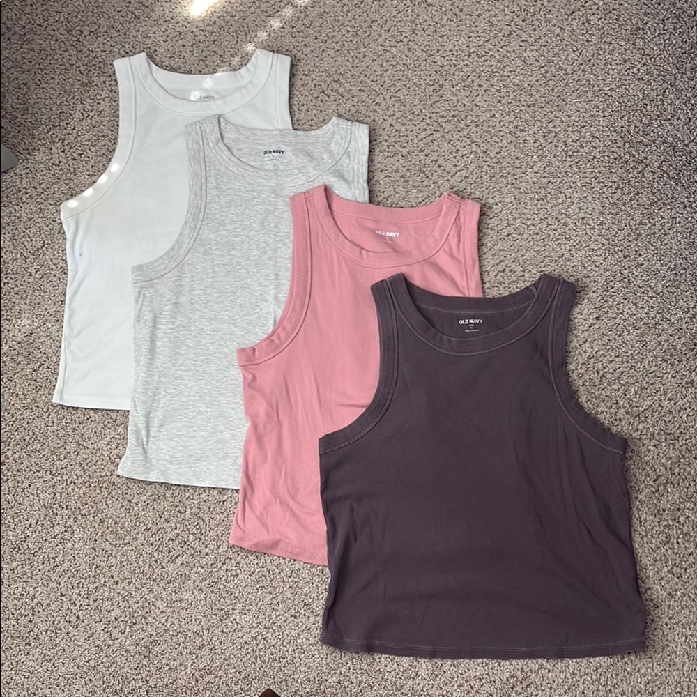 Set of 4 • Old Navy Sleeveless Crop Tank Top • Women’s XL